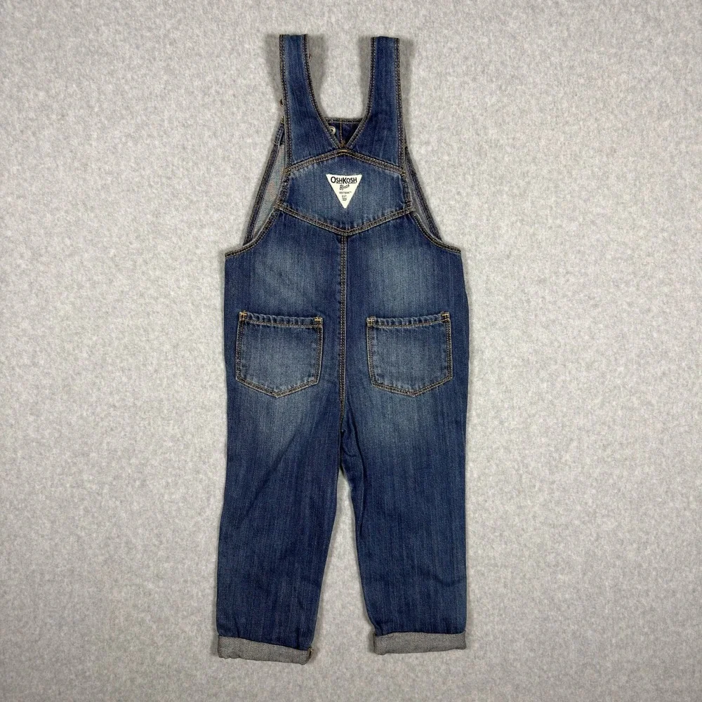 OshKosh Bgosh Kids Blue Denim Heart Pocket Overalls 3T OKT23769-3T